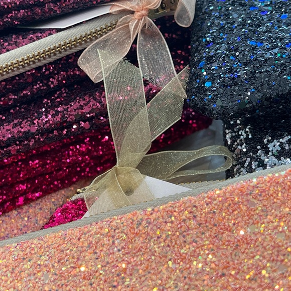 Handcrafted! 🤩Gorgeous Steel Silver Glitter Makeup Bag or Evening Clutch - Picture 10 of 12